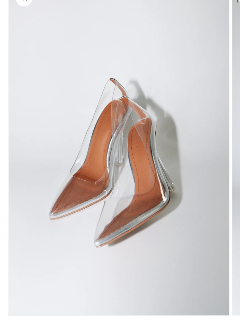 Transparent Pointed-Toe Pumps with Nude Insole - Women's Heels
